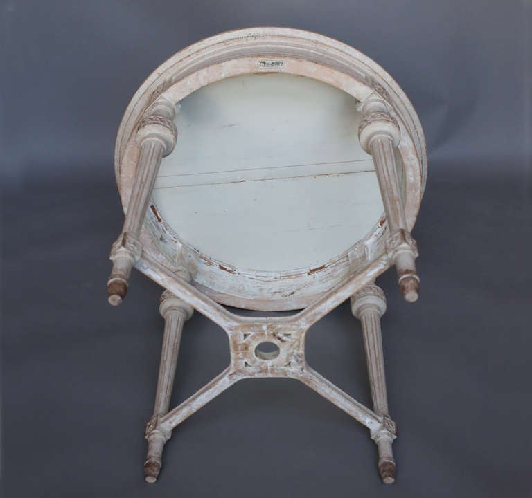 Wood Gustavian Style Round Side Table