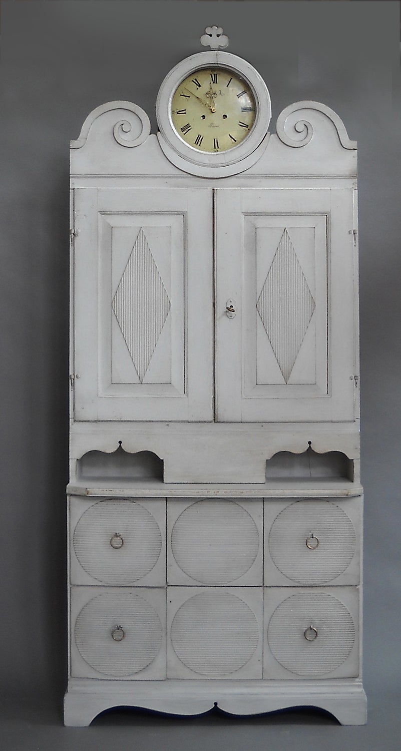 Gustavian Clock Cabinet For Sale