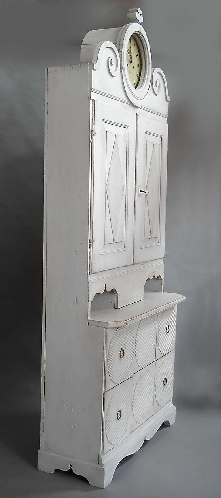 Swedish Gustavian Clock Cabinet For Sale