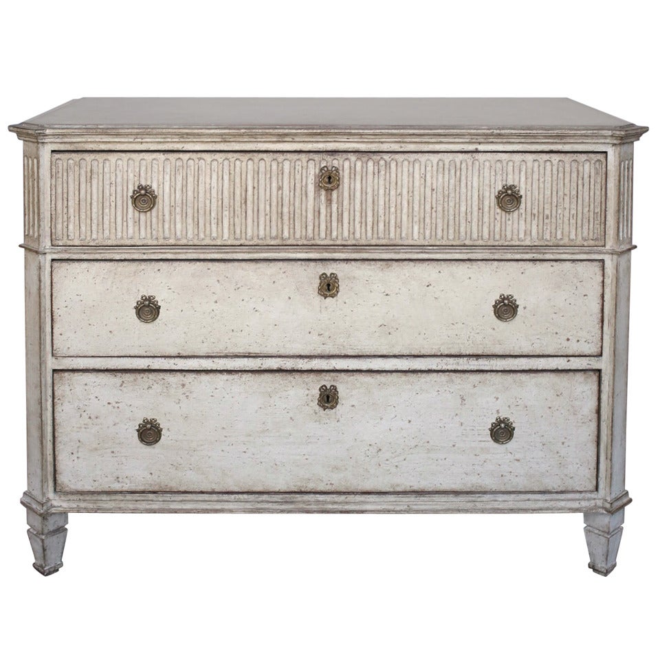 Gustavian Chest of Drawers with Fluted Detail