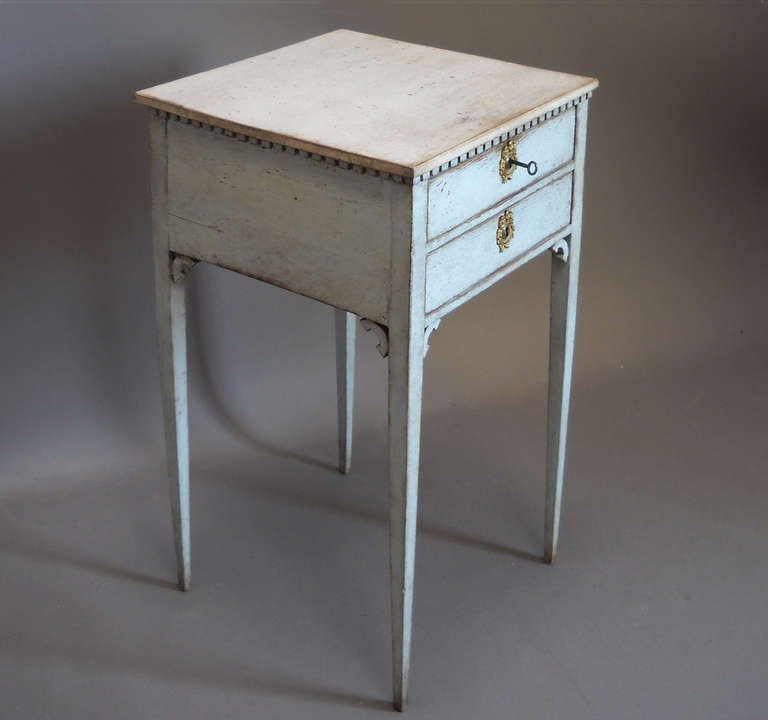 Neoclassical Swedish Work Table with Two Drawers
