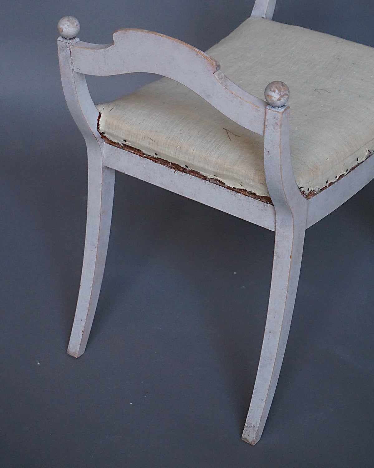 Neoclassical Pair of Swedish Saber Legged Stools