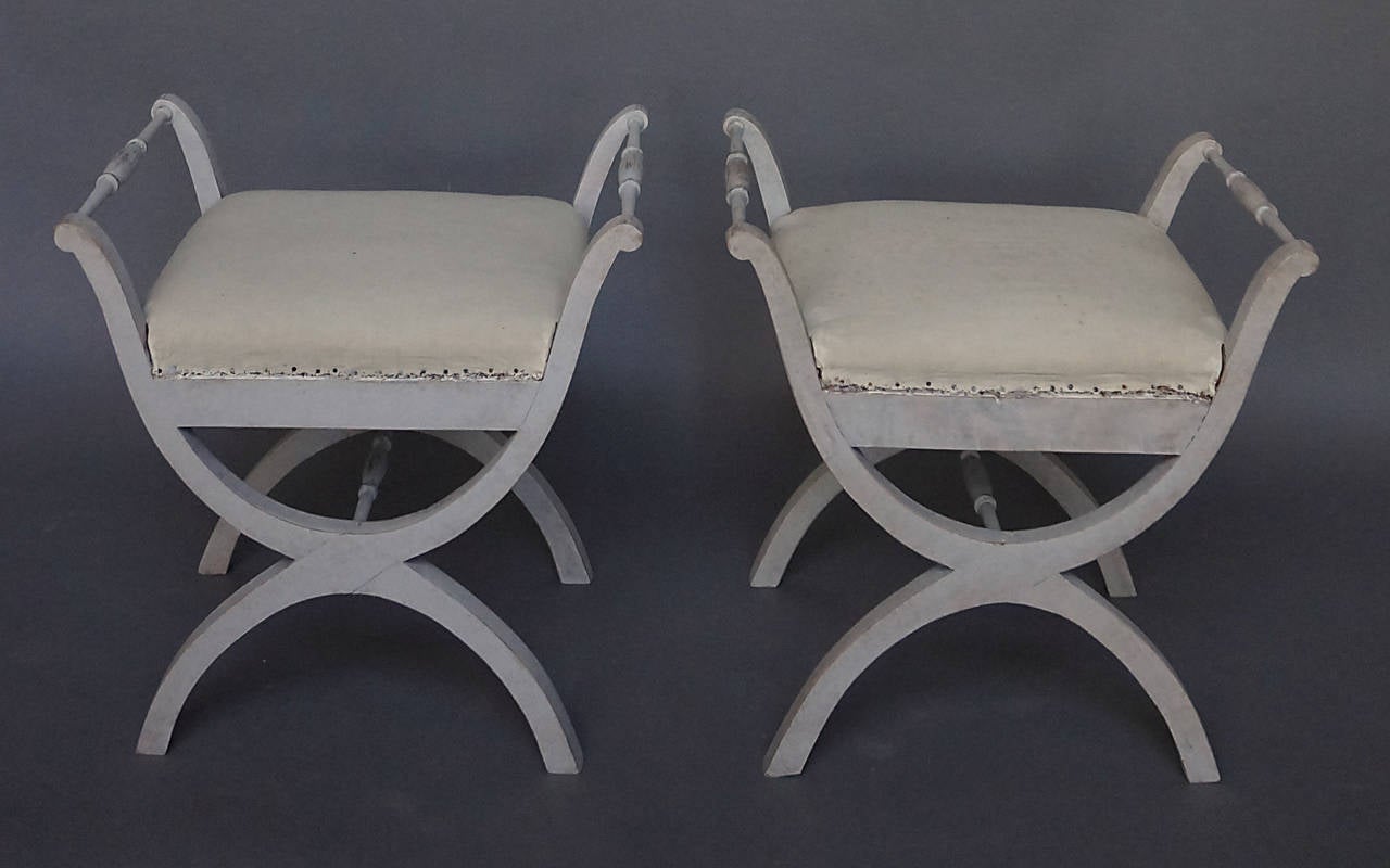 Pair of Swedish Curule Stools