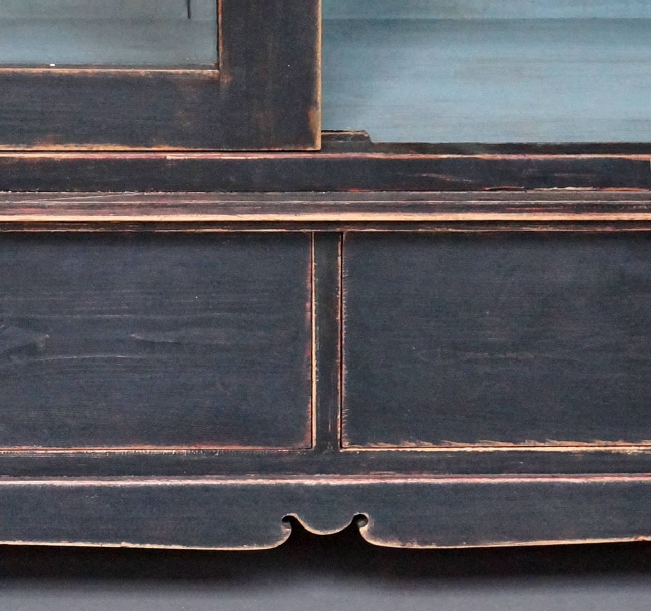 Glass Black Painted Swedish Bookcase