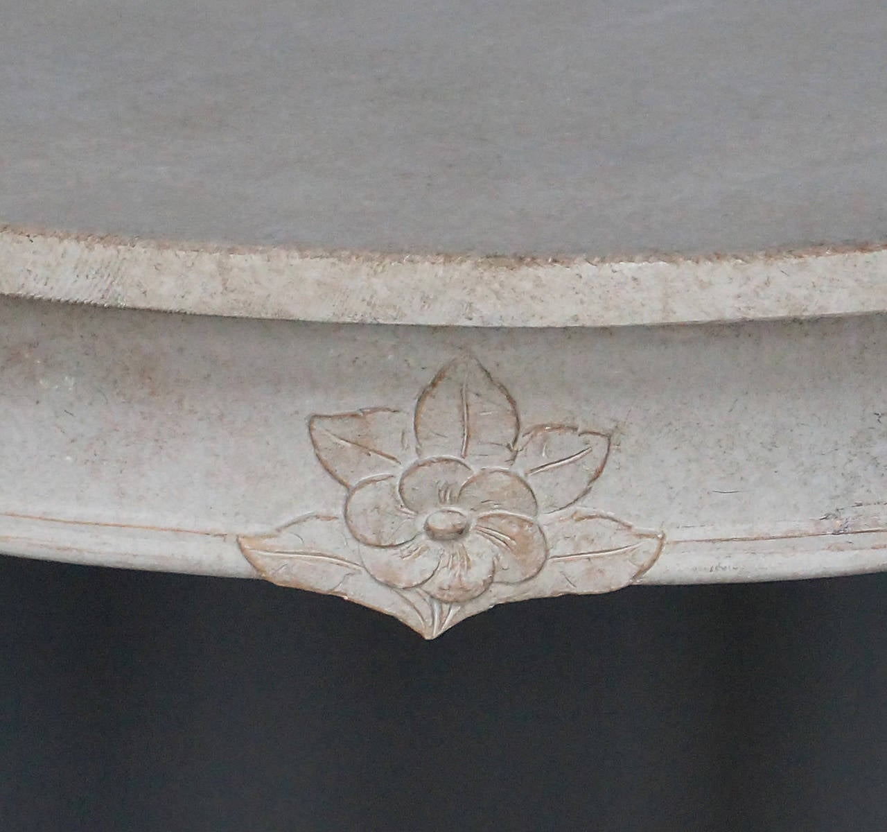 Gustavian Swedish Side Table with Floral Detail