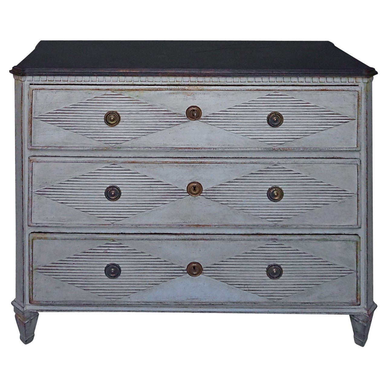 Swedish Chest of Drawers with Reeded Detail
