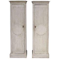 Rare Pair of Gustavian StyleColumn Cabinets