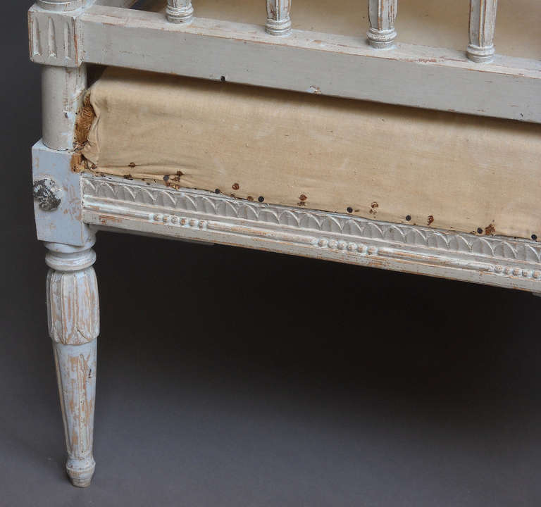 Upholstery Gustavian Sofa in Original Paint For Sale