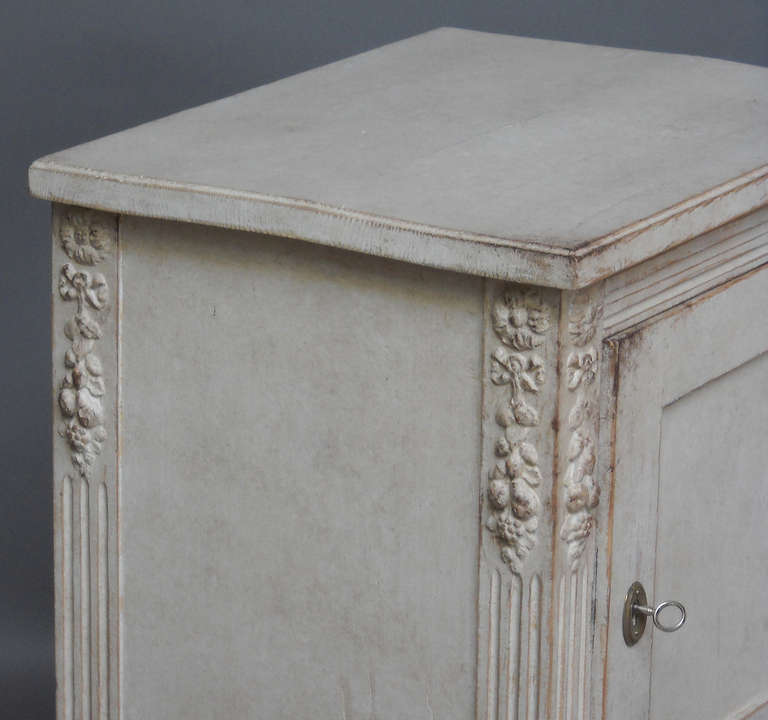 Carved Pair of Gustavian Style Nightstands