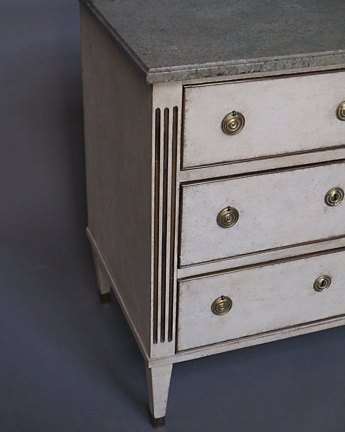 Neoclassical Small Marble-Top Commode