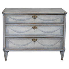 Late Gustavian Chest of Drawers with Painted Detail