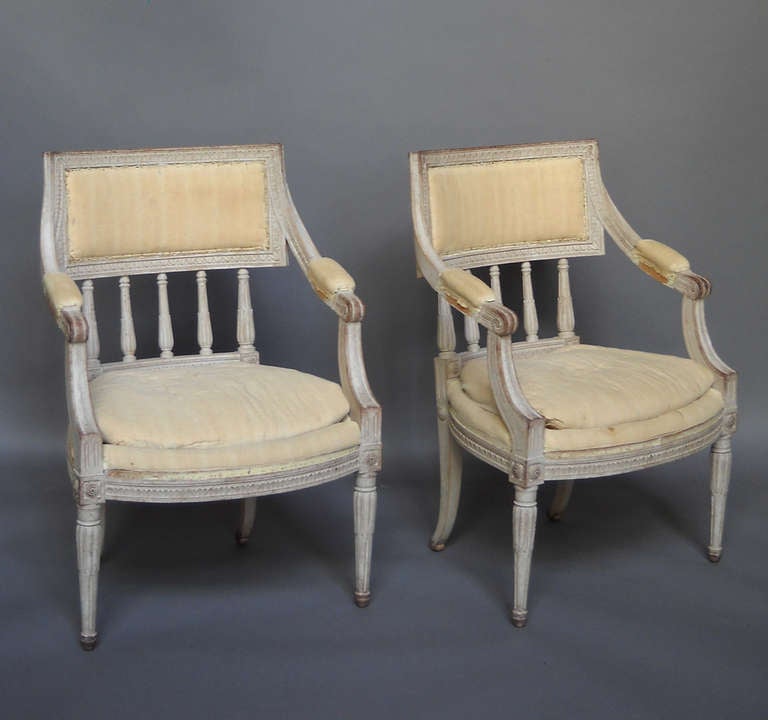 Swedish Pair of Gustavian Style Armchairs