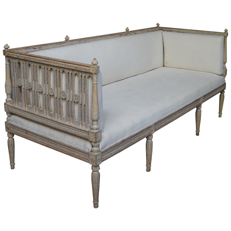 Beautifully Carved Gustavian Sofa