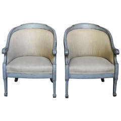 Pair of Barrel Backed Armchairs