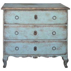 Rococo Chest of Drawers in Blue Paint