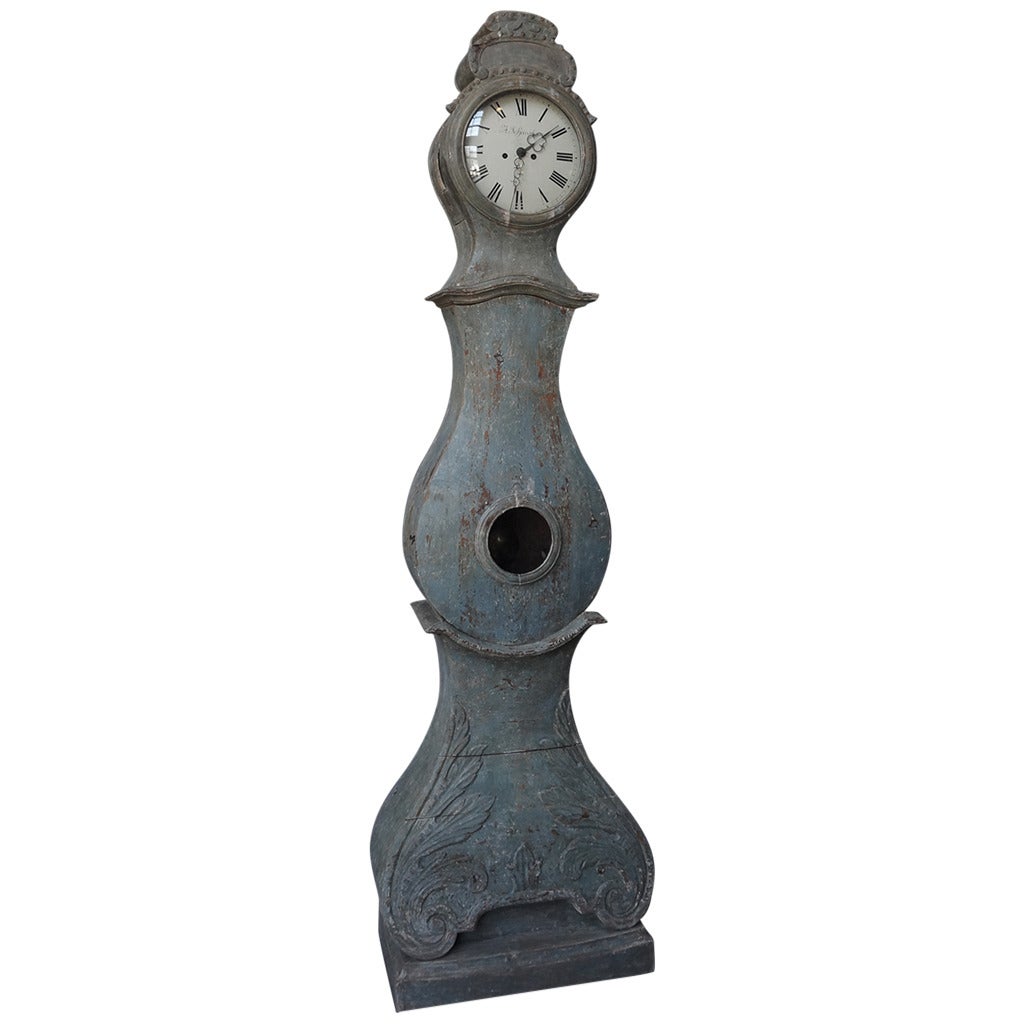 Mora Clock in Original Blue Paint