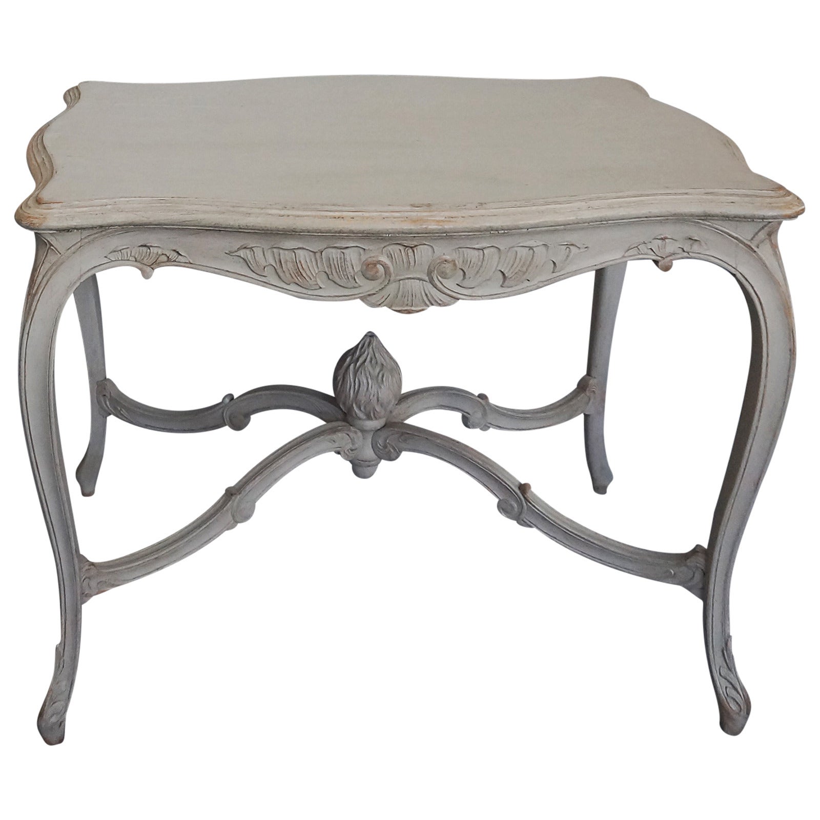 Center Table with Carved Finial