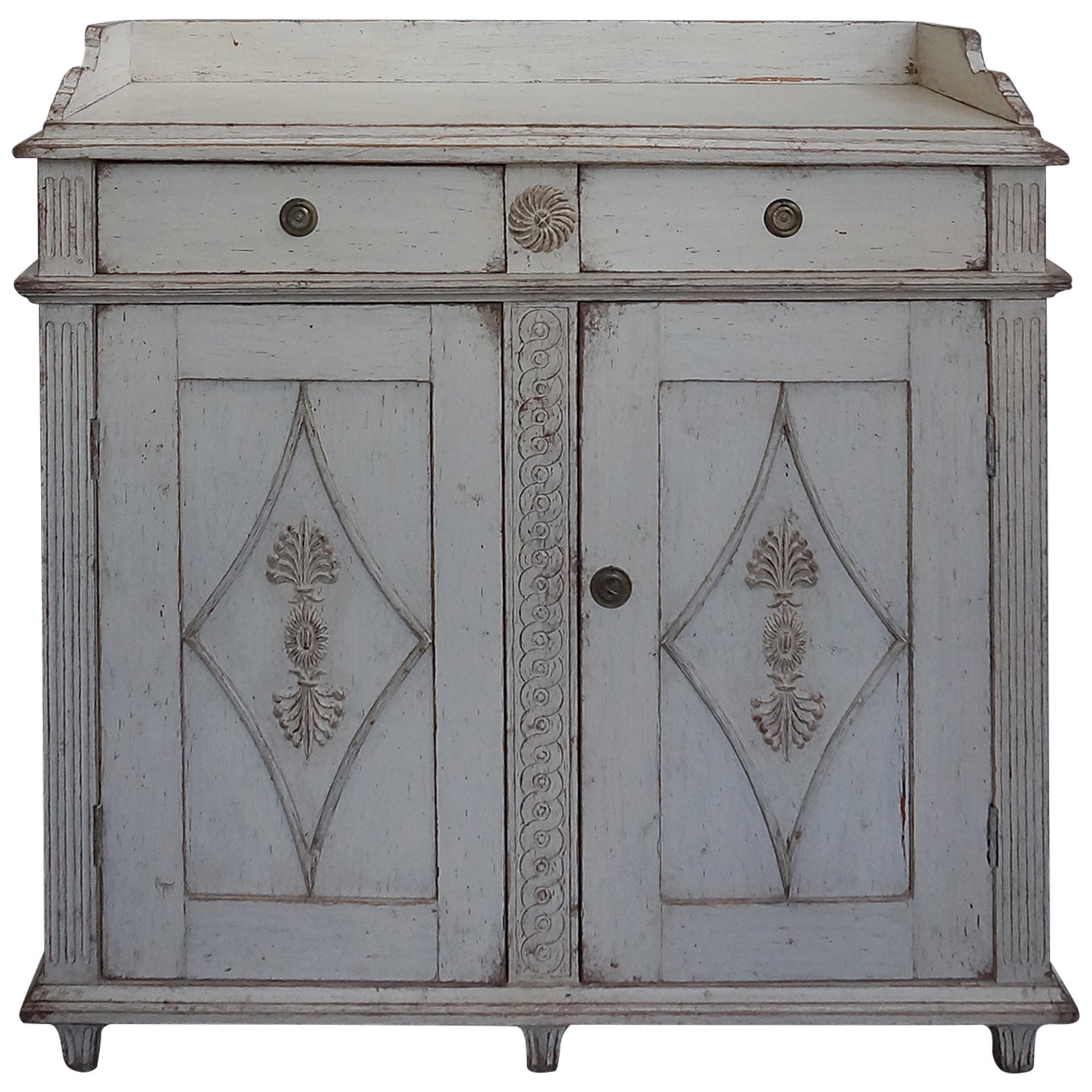 Neoclassical Sideboard with Gallery Top For Sale