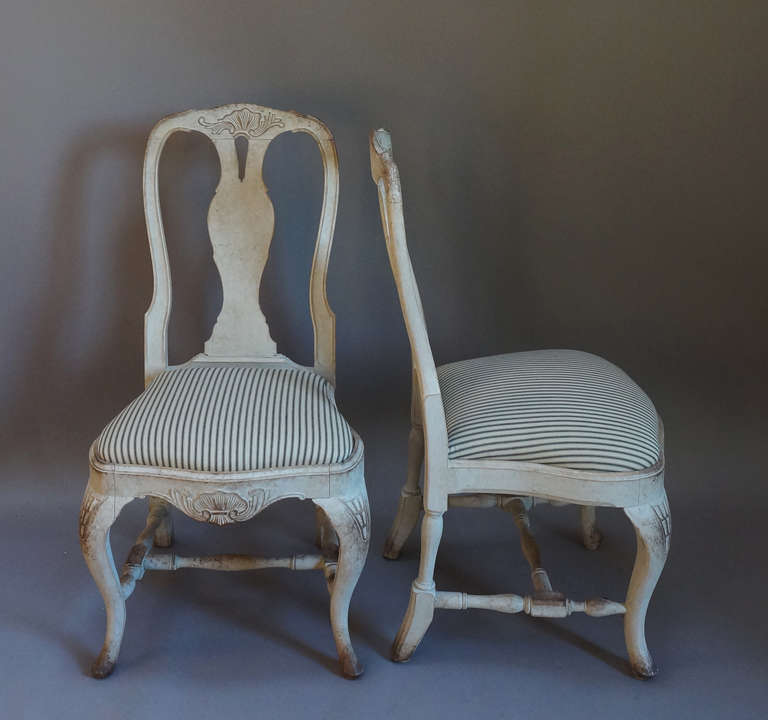 Pair of Swedish Rococo Style Chairs In Excellent Condition For Sale In Sheffield, MA