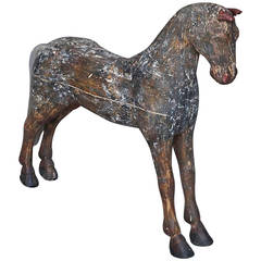 Swedish Carved Horse in Original Surface