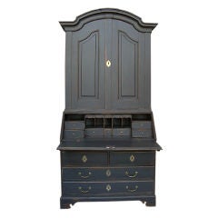 Period Swedish Secretary in Black Paint