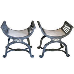 Pair of Bronze Mounted Stools