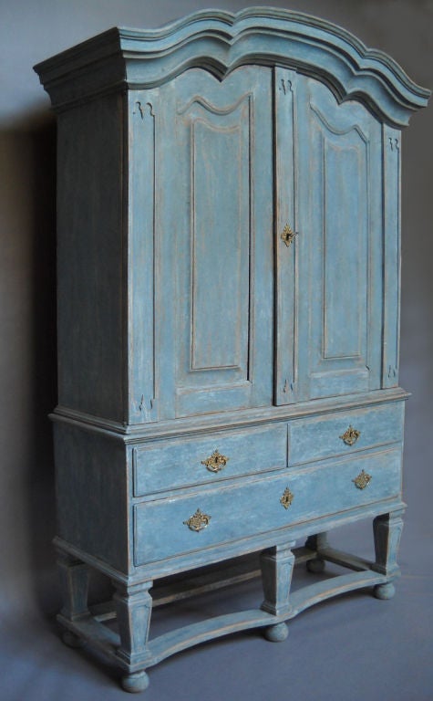 18th Century and Earlier Swedish Baroque Cabinet on Raised Base