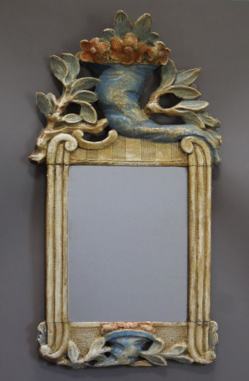 Early Danish Mirror with Cornucopia
