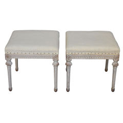 Pair of Square Swedish Stools