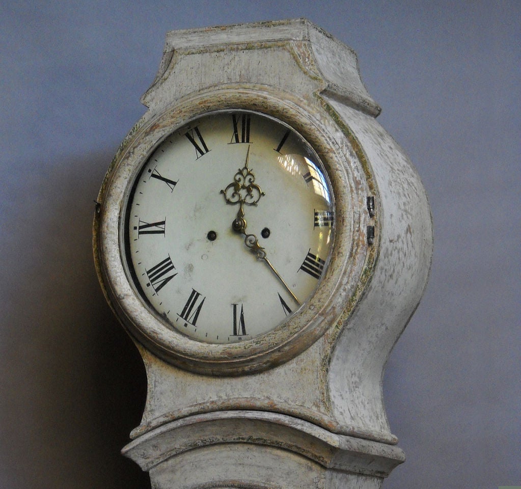 Carved Mora Clock in Original Decorative Paint