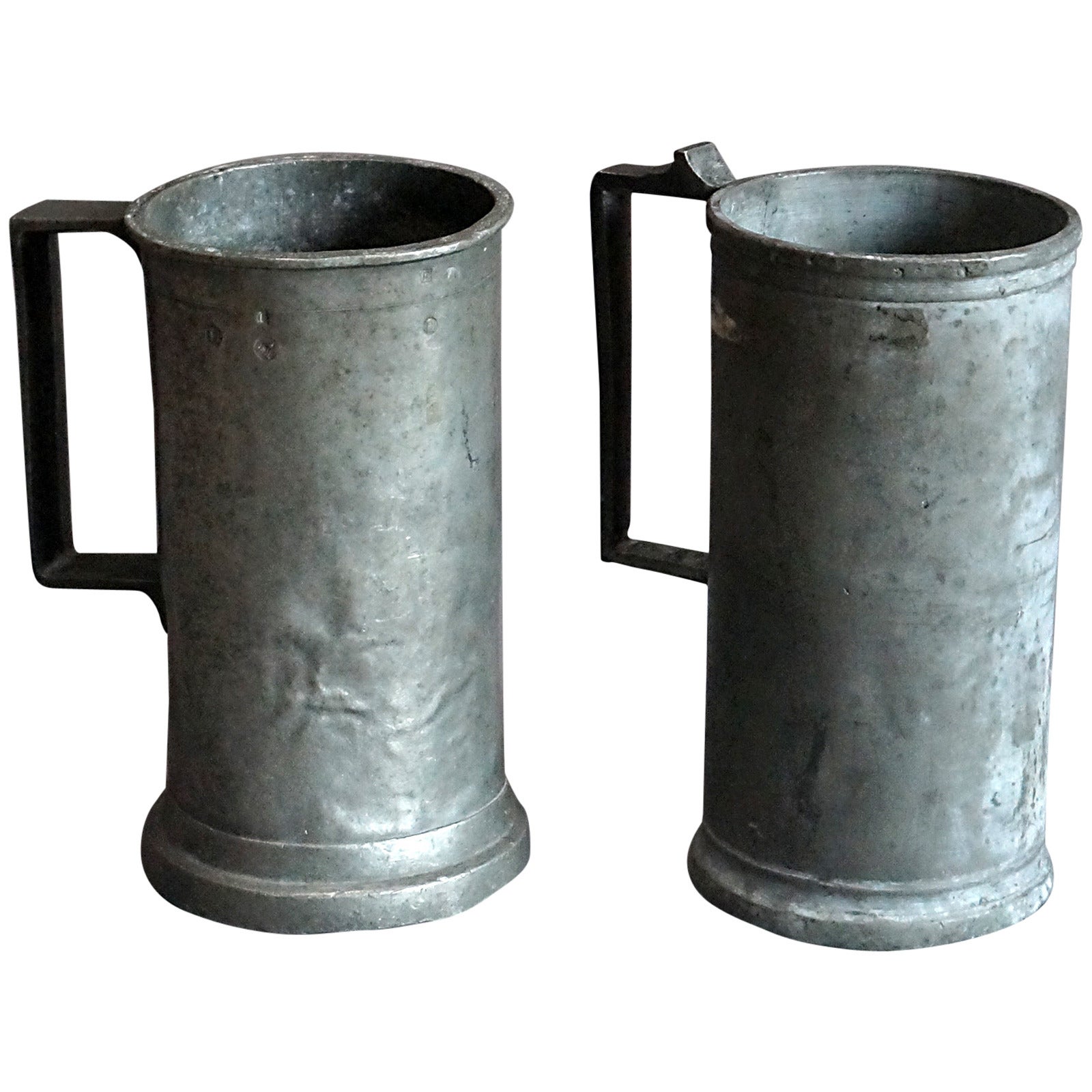Pair of Pewter Measures For Sale