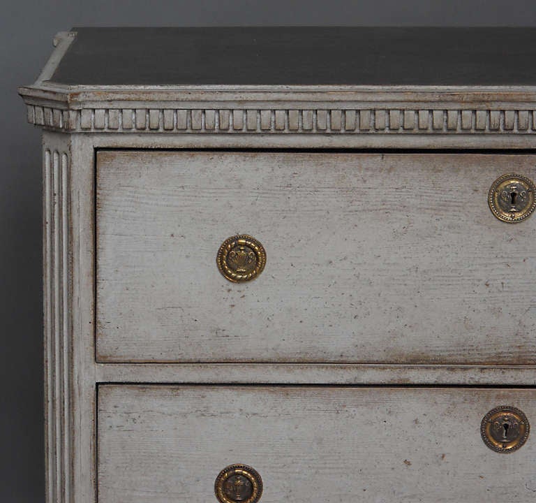 Carved Pair of Gustavian Style Chests of Drawers