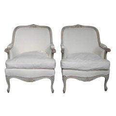 Pair of Rococo Style Bergeres