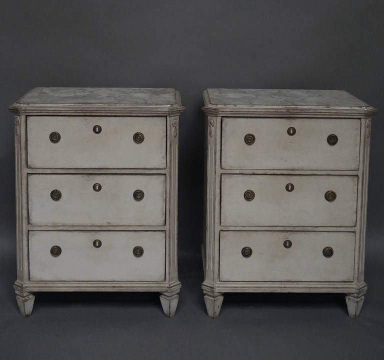 Pair of Late Gustavian Commodes
