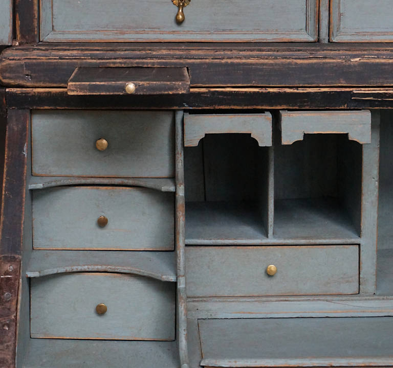 18th Century and Earlier Exceptional Baroque Secretary with Fitted Interior