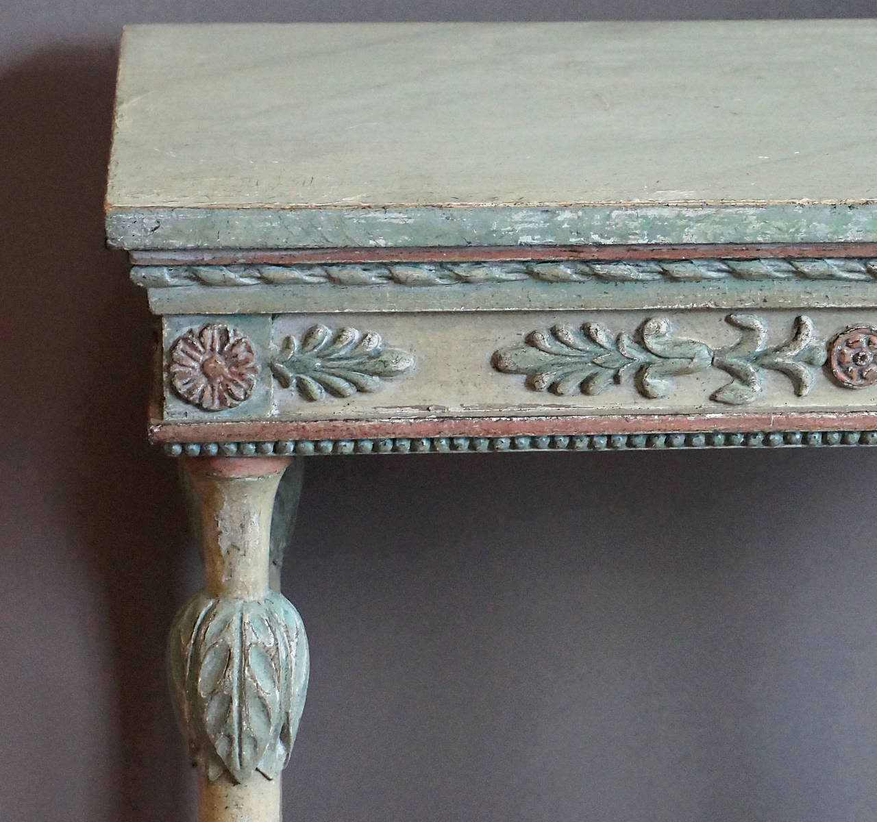Carved Period Neoclassical Console Table For Sale