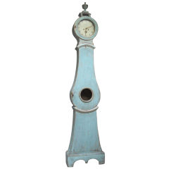 Antique Blue Mora Clock with Urn Finial