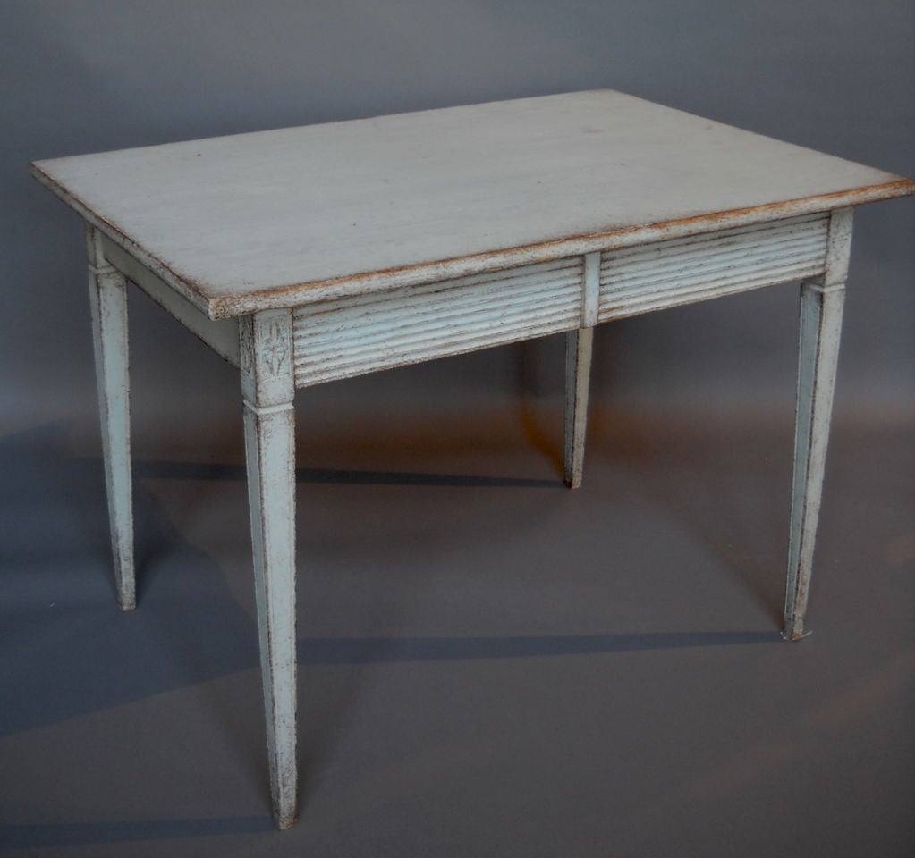 Swedish Gustavian Side Table with Two Drawers For Sale