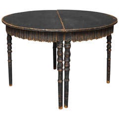 Pair of Demilune Tables with Shaped Aprons Pair of Demilune Tables with Shaped Aprons