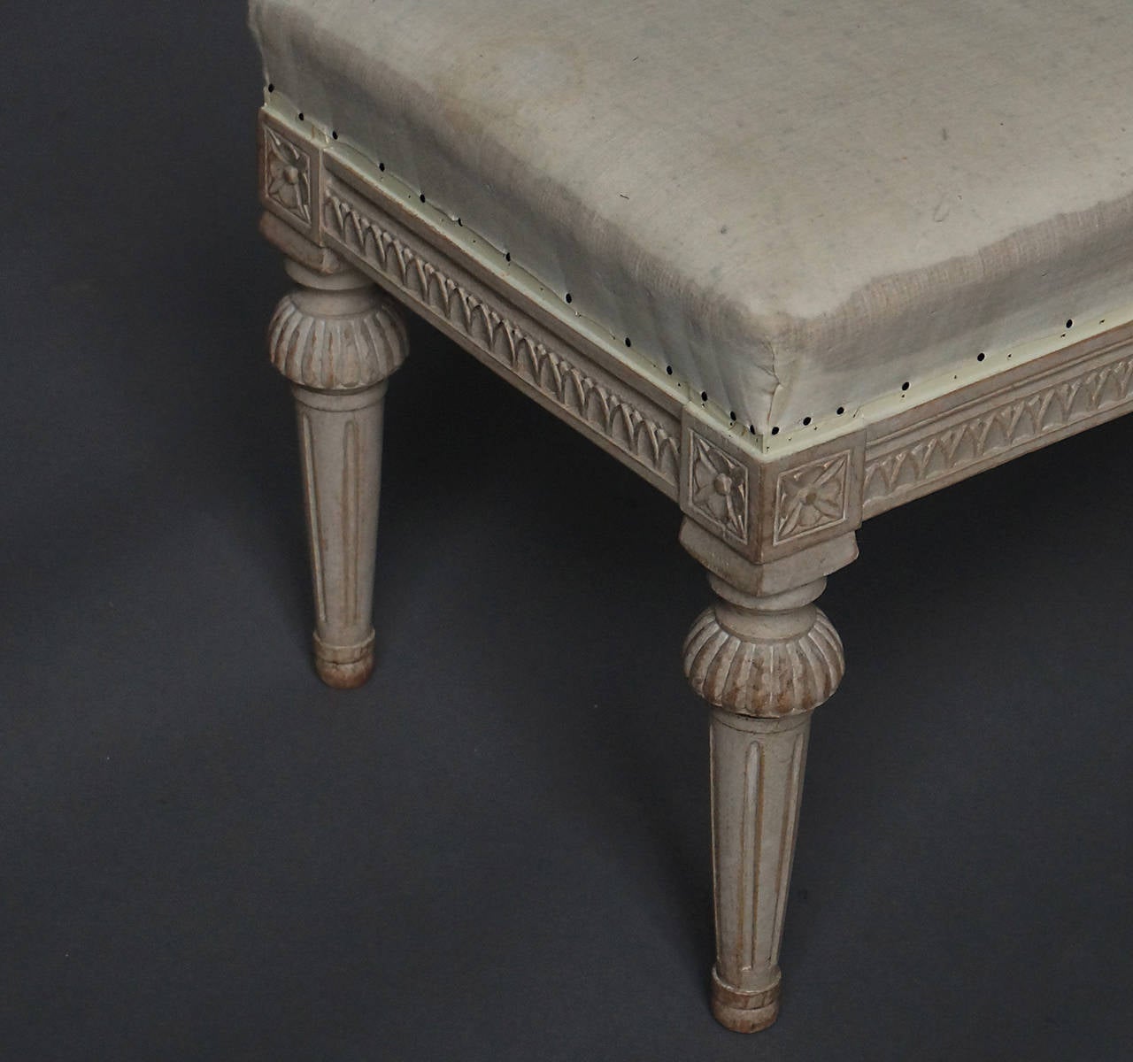 Carved Gustavian Style Bench
