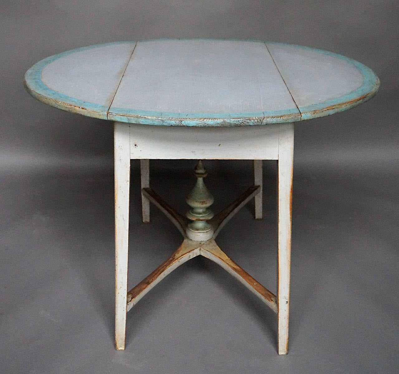 Swedish Drop-Leaf Dining Table with Finial