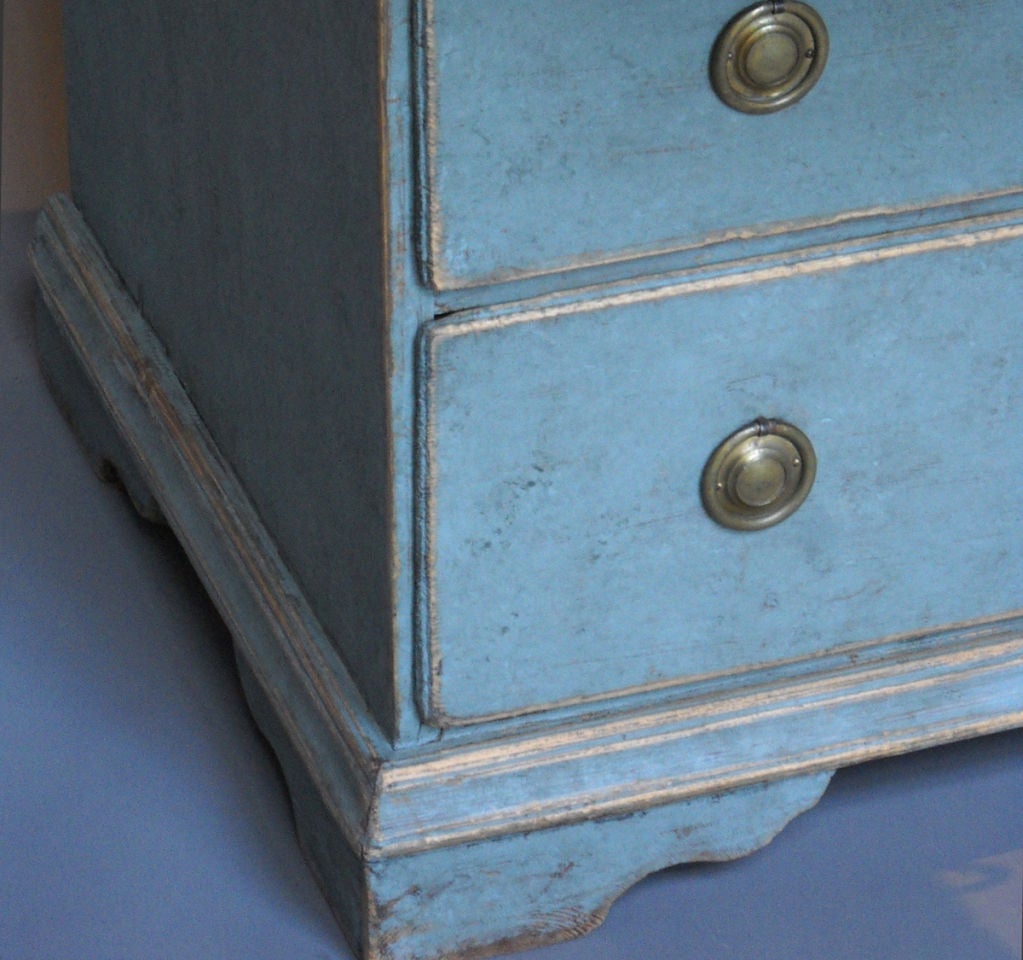 Slant Front Writing Desk in Blue Paint 1