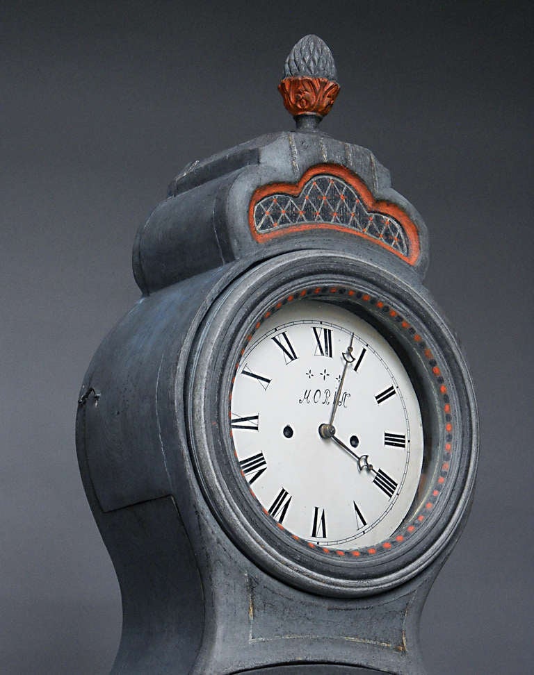 Swedish Mora Clock with Original Painted Surface For Sale
