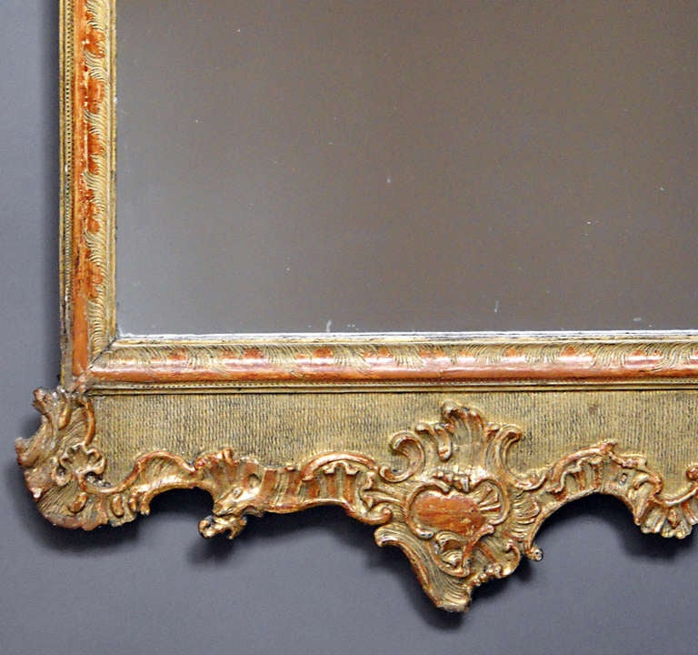 Carved Danish Rococo Mirror