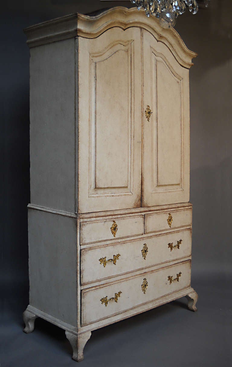 Swedish Rococo Two Part Cabinet