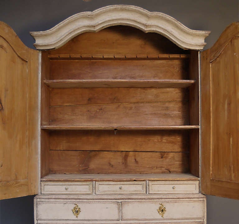 18th Century and Earlier Rococo Two Part Cabinet