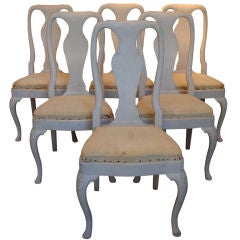 Set of Twelve Swedish Rococo Style Dining Chairs