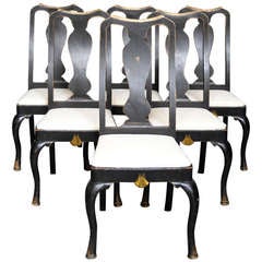 Set of Six Rococo Style Dining Chairs