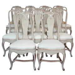 Set of 16 Rococo Style Dining Chairs