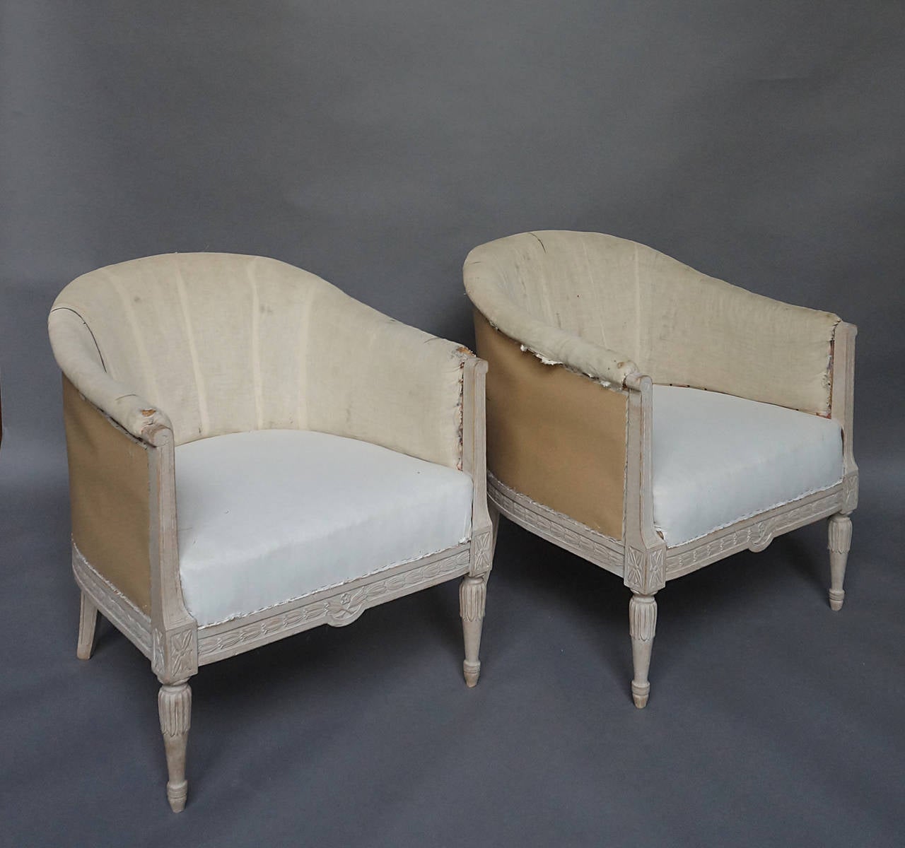 Swedish Pair of Gustavian Style Club Chairs